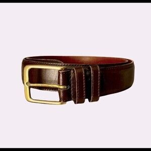 Vintage Coach Black Full Grain Cowhide Polished Brass Buckle Belt 30” 75cm